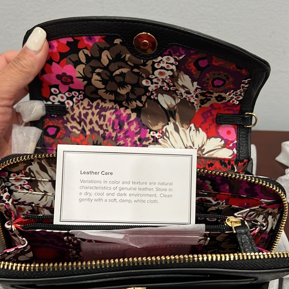 Vera Bradley Ultimate Crossbody, Black Genuine Leather - Picture 14 of 16